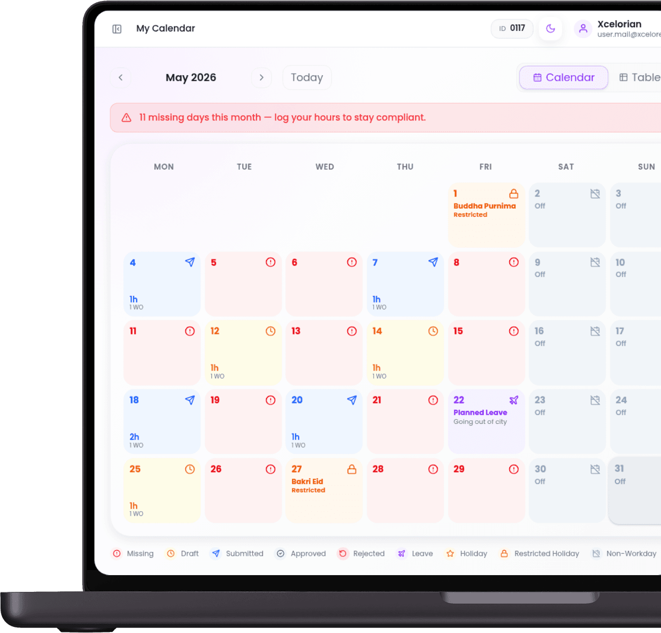 Timesheet login preview